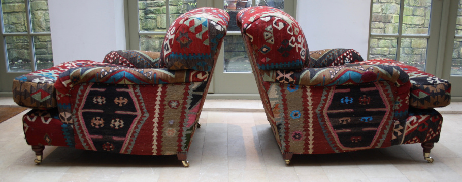 Semi Antique Kilim Lansdown Pair